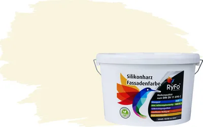 Produktbild von RyFo Colors Silikonharz Fassadenfarbe Lotuseffekt Trend Hauch von Gelb 10l - bunte Fassadenfarbe, weitere Gelb Farbtöne und Größen erhältlich, Deckkraft Klasse 1