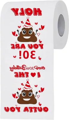 Imagen del producto de Regalos divertidos para celebrar un aniversario de 30 años, tanto para mujeres como para hombres, incluyendo artículos novedosos de papel higiénico y adornos conmemorativos del 30 aniversario.