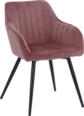 Produktbild von Stuhl BERTILLE aus Samt, rosa, 58 cm breit, 83,5 cm hoch, 64 cm tief, bis 120 kg belastbar
