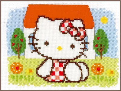 Immagine prodotto di Set punto croce Vervaco "Hello Kitty Summer", schema contato, 18x13cm