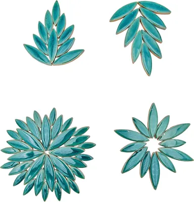 Productafbeelding van Mozaïekstukken 500 g, 170 stuks, wilgenbladvorm, peacock blauw, voor huisdecoratie
