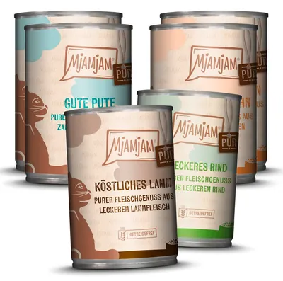 Produktbild von MjAMjAM 6x400g Mixpaket V Nassfutter für Katzen getreidefrei