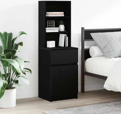 Obrázek produktu pro vidaXL Noční stolek černý 39x35x125 cm materiál na bázi dřeva