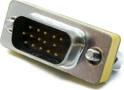 Produktbild von D Sub15 Adapter 15 Pin Stecker zu Buchse DB15 Kabel in Grau | System-S