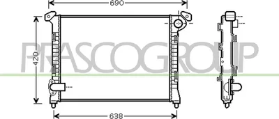 Produktbild von PRASCO MN304R002 Kühler Wasserkühler Motorkühler für MINI Schrägheck (R50, R53)