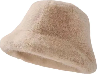 Produktbild von Damen Winter-Eimerhut, flauschiger Plüsch, kurze Krempe, einfarbig, Kuppel, winddicht, wärmend, Sonnenschutz, Fischermütze, Kopfbedeckung für Outdoor-Reisen, Khaki