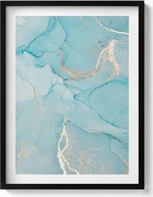 Produktbild von Dekorativer Marmor– Wandbild mit Rahmen – Gerahmtes Bild  – Wanddekoration – 60x80 cm –  Schwarz Rahmen