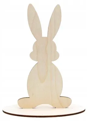 Produktbild von SznurkiPolskie Holzosterhase mit Sockel 15cm