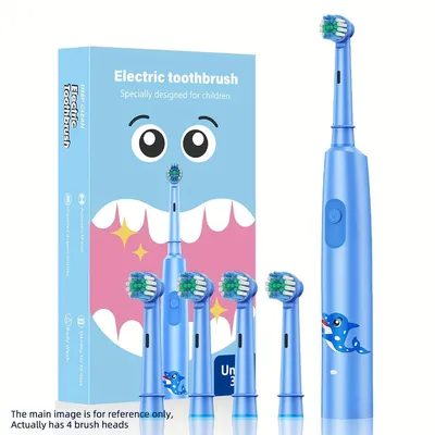 Imagen del producto de Cepillo de dientes eléctrico para niños SENK, con 3 modos, 4 cabezales y carga USB