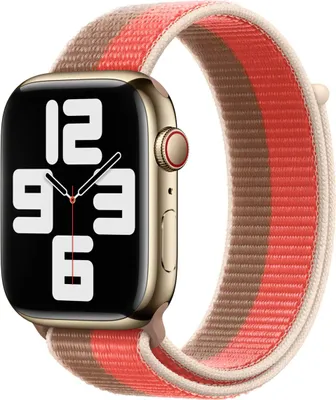 Productafbeelding van Apple Sport Loop band voor de Apple Watch | 44/45/46/49 mm - Pink Pomelo/Tan