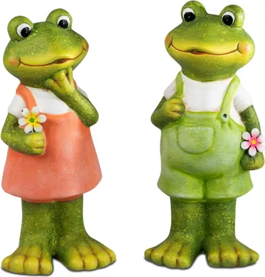 Produktbild von 2er Set Dekofiguren Frösche Gartenzeit H. 26cm grün aus Keramik Formano S26