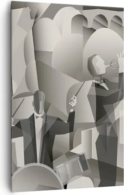 Produktbild von Bild auf Leinwand - Leinwandbild - Einteilig - Jazz Musik Musiker - 80x120cm - Wand Bild - Wanddeko - Wandbilder - Leinwanddruck - Wanddekoration - Leinwand bilder - Wandbild - PA80x120-4119