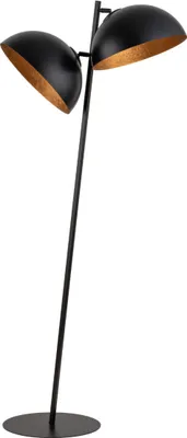 Zdjęcie produktu dla Lampa podłogowa pochylona biała dwie czarno-miedziane kopuły 2xE27 15W Sfera Sigma Lighting