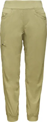 Beige Jogginghose für Frauen von Black Diamond; geeignet für Klettern und Bouldern; mit zwei Taschen.