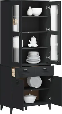 Zdjęcie produktu dla vidaXL Deska podwyższająca VIKEN czarna 80x40x190 cm lite drewno sosnowe