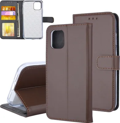 Produktbild von Book type case Apple iPhone 11 Card holder Brown - Magnetic closure
