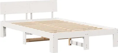 Immagine prodotto di vidaXL Struttura letto con testiera bianca 120 x 200 cm in legno massiccio di pino