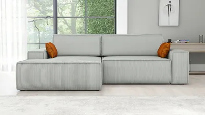 Produktbild von Ecksofa TOR mit Schlaffunktion. Farbe: Sage.