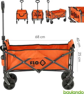 Immagine prodotto di Carrello da giardino pieghevole 75 x 48 x 86 cm, fino a 70 kg, carrello manuale, carrello da trasporto
