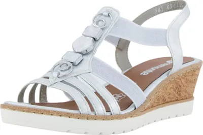 Zdjęcie produktu dla Damskie sandały na koturnie Remonte 32303638373332 Silver 38 EU