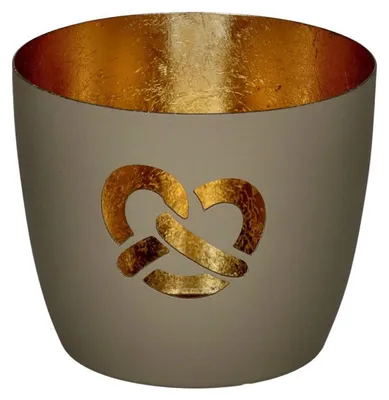 Produktbild von Gift Company Windlicht Madras Brezel Sandstone Gold