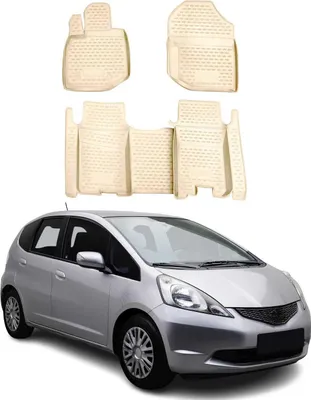 Produktbild von 2008-2015 Honda Jazz Fußmatten Gummi Beige 4 tlg