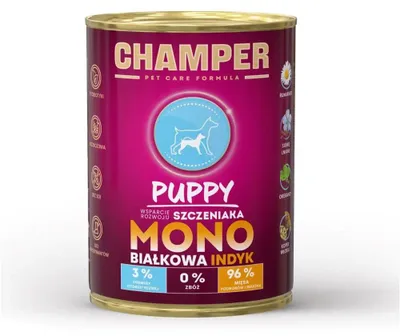 Zdjęcie produktu dla CHAMPER Puppy Turkey - mokra karma dla psów - 400 g