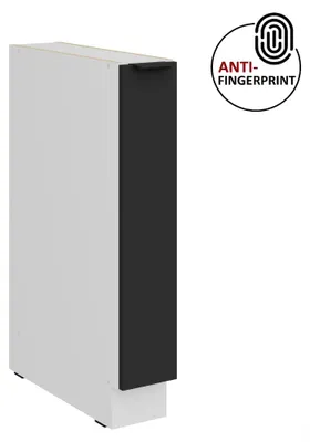 Produktbild von Küchen Unterschrank Schrankauszug 15 cm Küche ARIA Schwarz ultra matt + Weiss matt, hochwertige Fronten mit Anti Fingerprint Beschichtung Küchenzeile Küchenblock