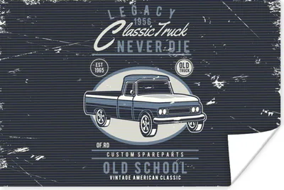 Produktbild von MuchoWow® Poster Auto - Oldtimer - Zeichnung 60x40 cm - Schlafzimmerdekoration