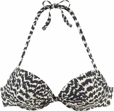 Produktbild von LASCANA Push-Up-Bikini-Top Clara schwarz-creme Größe 34 Cup C