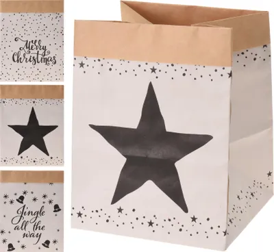 Immagine prodotto di Cestino di carta da 20 cm, a forma di stella, natalizio