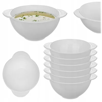 Produktbild von Kadax Weiße Glas-Schüssel 500ml für Suppe, 6 Stück
