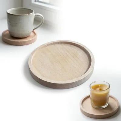 Immagine prodotto di SOSTIENO IN LEGNO di faggio, 11 cm, grezzo, rotondo, per tazza, candela, chiavi, fai da te