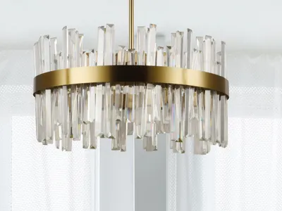 Image de Lustre en cristal à LED + télécommande, 80W - J6335/C
