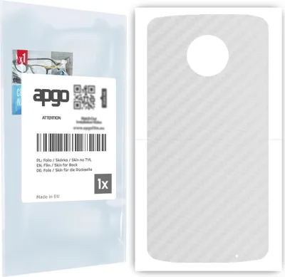 Produktbild von apgo Rückseite Schutzfolie für Motorola Moto G6 Plus -  Hinten Schutzfolie Carbon Transparent (durchsichtig), Rückseite Folie schützt vor Kratzern und Fingerabdrücken