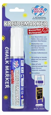 Produktbild von 1x Kreidemarker weiß wasserfest Schreibbreite 3-15mm