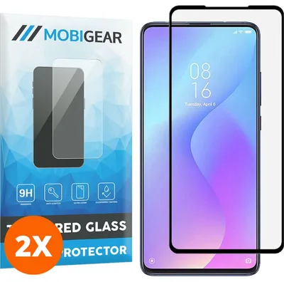 Produktbild von Mobigear Premium 4.99 Xiaomi Mi 9T Pro Panzerglas Gehärtetes Glas Displayschutz - Hüllenfreundlich - Schwarz (2er Pack)