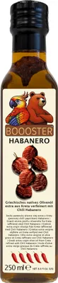 Produktbild von APSU Würz-Öl extra scharf 250ml von BOOOSTER® Extra Natives Olivenöl mit Habanero Chilis Premium-Dressing-Öl aus Griechenland Kreta für Feinschmecker-innen und die mediterrane Küche