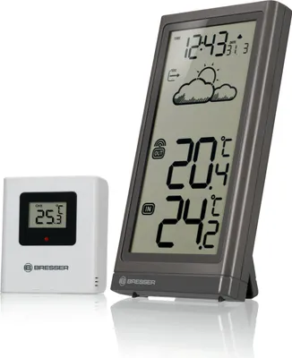 Immagine prodotto di Stazione meteorologica Bresser con sensore esterno, temperatura interna ed esterna, andamento meteorologico, avviso di gelo, orologio radiocontrollato, ampio display