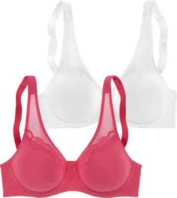 Produktbild von PETITE FLEUR Minimizer-BH himbeere + weiß Größe 80 E