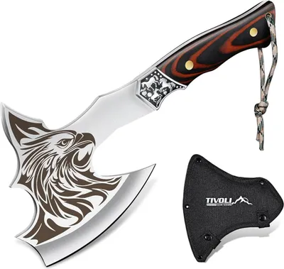 Image de TIVOLI Campingaxt Spaltaxt Holz 24cm Survival Axt Outdooraxt Tragbare Survivalaxt Gift Box