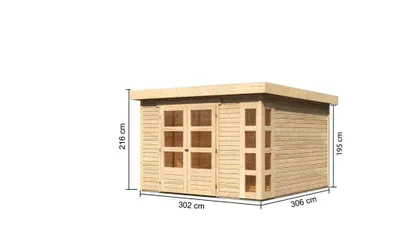 Produktbild von Woodfeeling Gartenhaus Kerko 6 naturbelassen ; 82930