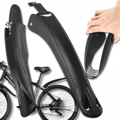 Produktbild von EDIBAZZAR | Fahrrad Schutzbleche schwarz ABS Kunststoff für hinten und vorne 2er Set MTB