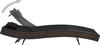 Produktbild von vidaXL Sonnenliege mit Kissen Poly Rattan Braun