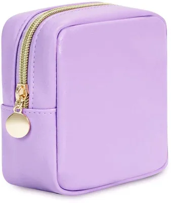 Produktbild von Klein, paars, Polyurethanleer, mini, draagbare Make-up-Tas für Damen mit Reißverschluss