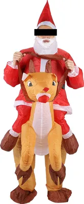 Produktbild von Weihnachts -Rentier aufblasbare Kostüm Erwachsene Blow Elch Deer Santa Cosplay für Frauen Männer