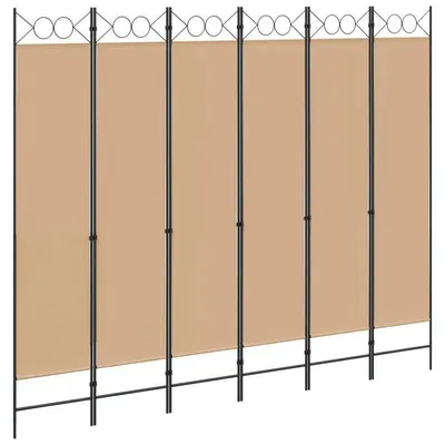 Zdjęcie produktu dla Parawan – 6-częściowy – tkanina, 240 x 200 cm – składany – osłona przed wzrokiem – kolor czekoladowy