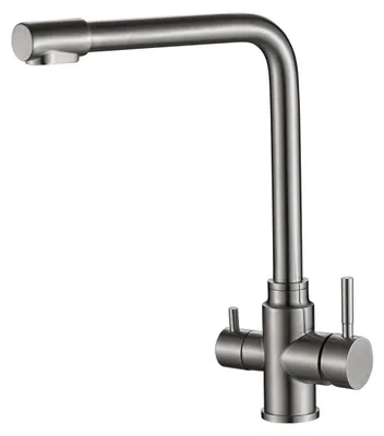Produktbild von Küchenarmatur massiv Edelstahl 3-Wege gefiltertes Wasser Aquanello