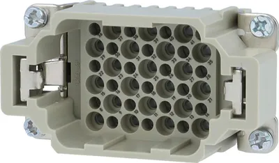 Productafbeelding van HARTING Han 42DD steekcontact (M) met krimpklem, 42-polig + PE, 250V, 10A - 1 stuk