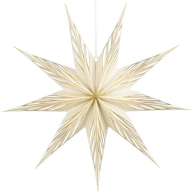 Zdjęcie produktu dla Ozdoba świąteczna Mica Decorations, gwiazda, papier, biała, średnica 75 cm, wysokość 18 cm